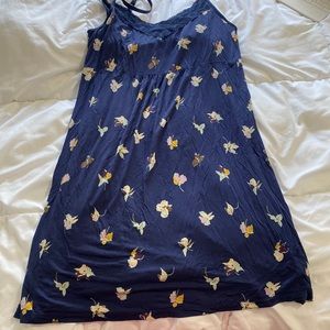GAP Love Maternity Nursing Nightgown, blue floral, large